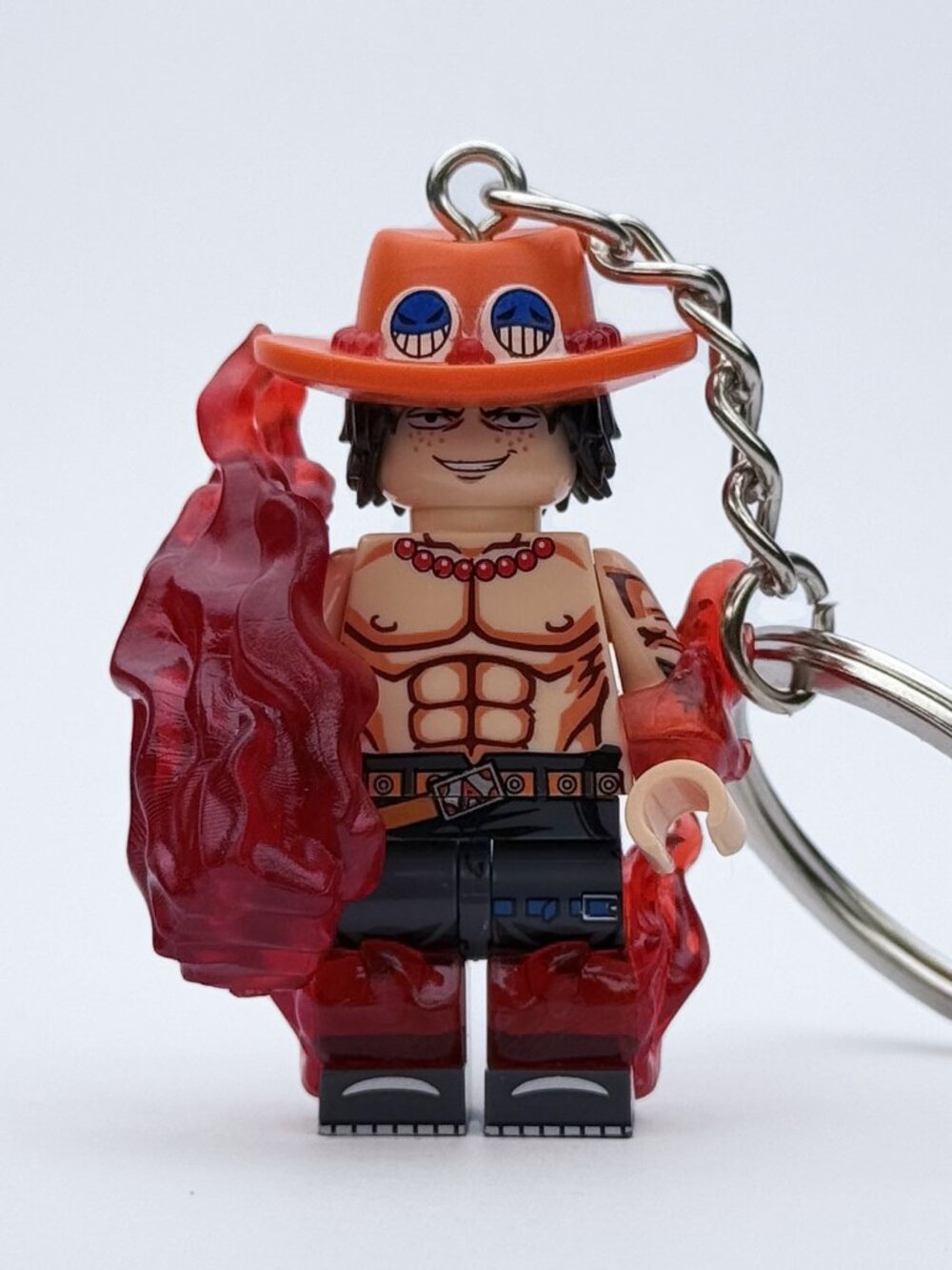 One Piece Portgas·D· Ace Custom Minifigure Keychain